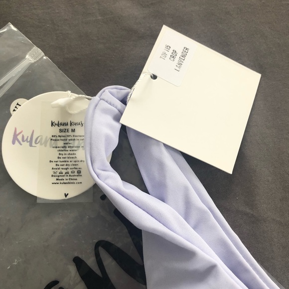 Kulani Kinis bikini crop top medium lavender swim - Picture 3 of 4